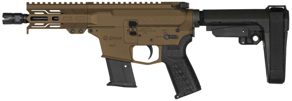 CMMG PE57ABCADMB Banshee MK57 5.7x28mm 5" 20+1, Midnight Bronze Rec/EML7 M-Lok Handgaurd, Buffer Tube Brace, Black OEM Zeroed Accessories & Pistol Grip