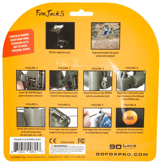 Foxpro FOXJOCK5 FoxJack 5 Blue Jay Species Gray Compatible With FoxPro Inferno/Patriot/Spitfire/Wildfire 1 & 2 Decoy