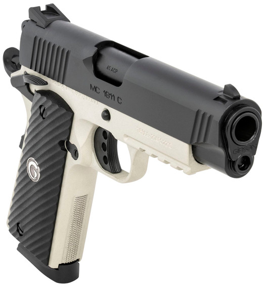 EAA GIRSAN 390072 MC1911 Commander Carry Frame 45 ACP 8+1, 4.40 in Black Steel Barrel, Blued Serrated Slide, Matte Gray Steel Frame w/Beavertail & Picatinny Rail, Laminate Grip, Pistol