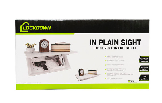 Lockdown 1117247 In-Plain-Sight Shelf White Wood Holds 2, Handguns , Gun Safe