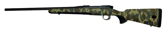 Mauser M18OS308T M18 308 Win 5+1 22in Threaded, Black Barrel/Rec, Old School Camo Stock with Storage Compartment Soft Grip Inlays