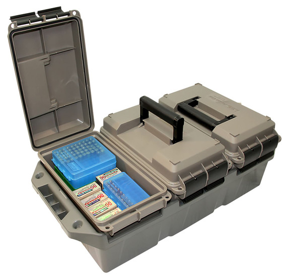 MTM Case-Gard AC3C 3-Can Ammo Crate 50 Cal, Rifle, Dark Earth/Army Green, Polypropylene 13.5 in x 7.4 in x 8.5 in, 30 lbs