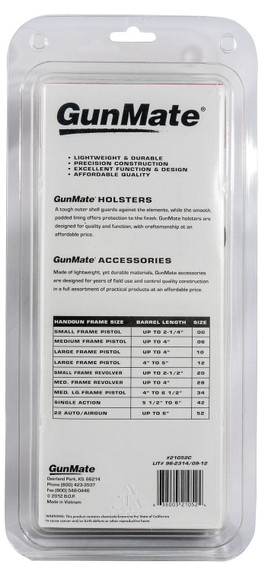 Uncle Mikes 21028 GunMate Hip OWB Size 28 Black Tri-Laminate Belt Loop Fits Medium Frame , Revolver Fits 4 in Barrel Right Hand, Holster
