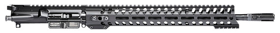 Patriot Ordnance Factory Minuteman Complete Upper 5.56x45mm NATO 16.50 in Black Nitride Barrel Aluminum Black Anodized Receiver 14.50 in M-LOK Handguard Lo Pro DI Gas Block (Mid Length)