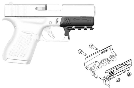 Recover Tactical GR4301 Compact Rail Adapter for Glock 43 43X and 48 Black