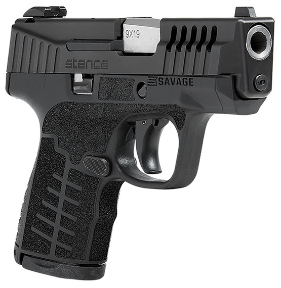 Savage Arms 67003 Stance 9mm Luger 7+1/8+1 3.20 in Barrel, Black Polymer Frame, Serrated/Ported Black Nitride Slide, Interchangeable Backstraps, No Manual Safety, Night Sights, Pistol