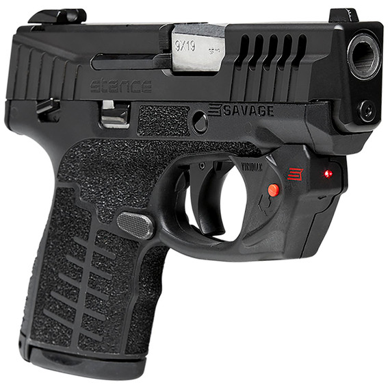 Savage Arms 67016 Stance 9mm Luger 3.20 in 7+1,8+1 Black Frame with MS Black Stainless Steel Ported Slide Black Interchangeable Backstrap Grip Includes Laser, 2 Mags & Hard Case