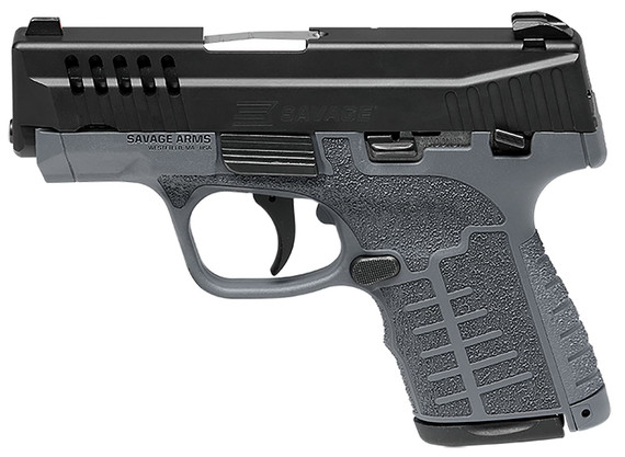 Savage Arms 67044 Stance 9mm Luger 3.20 in 7+1,10+1 Gray Frame with MS Black Stainless Steel Ported Slide Gray Interchangeable Backstrap Grip Tritium Night Sights Includes 2 Mags & Hard Case