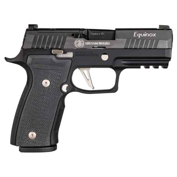 Sig Sauer 320AXGCA9CWEQR210 P320 AXG Equinox 9mm Luger 3.90 in 10+1 Black Anodized Frame with Two-Tone Stainless Steel with Optics Cut Slide & Black Carry AXG Polymer Grip
