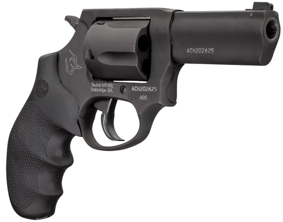Taurus 260531NS 605 SA/DA 38 Speical +P or 357 Mag 5 Shot 3 in Barrel, Overall Matte Black Finish Stainless Steel, Finger Grooved Black Hogue Rubber Grip, Night Front Sight , Revolver