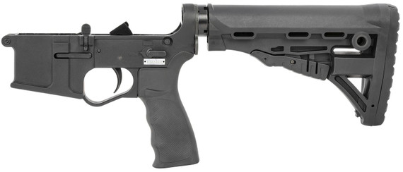 ET Arms Inc ETAGLOW201OMEGA Omega-15 Complete Lower, Polymer, Premium 6 Position ATI SR-1 Deluxe Stock, Rubber Overmolded Grip, Nano Composite Trigger, AR-15, Magazine Compatible