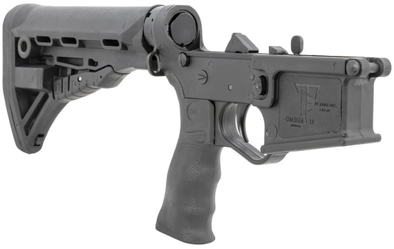 ET Arms Inc ETAGLOW201OMEGA Omega-15 Complete Lower, Polymer, Premium 6 Position ATI SR-1 Deluxe Stock, Rubber Overmolded Grip, Nano Composite Trigger, AR-15, Magazine Compatible