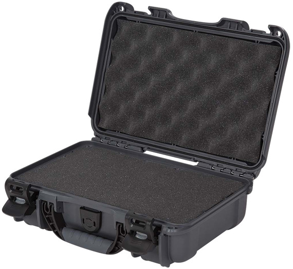 Nanuk 9091007 909 Waterproof & Airline Approved Graphite Resin w/ Cubed Foam 11.44 in L x 7 in W x 3.68 in H Interior Dimensions