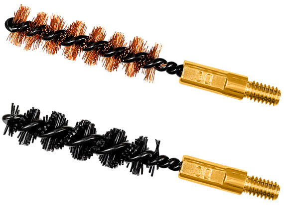 Otis FG330NB Bore Brush Set 7.62mm/30-06/30-30/308/300 Cal 8-32 in Thread 2 in Long Bronze/Nylon Bristles 2 Per Pkg