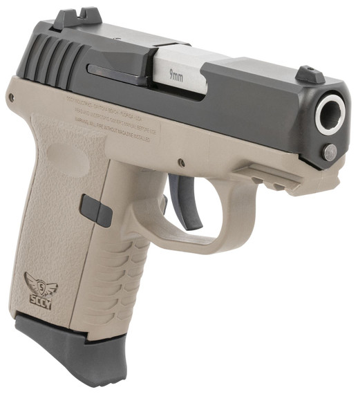 SCCY Industries CPX2CBDEG3 CPX-2 Gen3 9mm Luger Caliber with 3.10 in Barrel, 10+1 Capacity, FDE Finish Picatinny Rail Frame, Serrated Black Nitride Stainless Steel Slide, Polymer Grip & No Manual Thumb Safety, Pistol