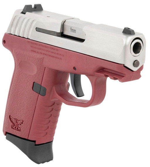 SCCY Industries CPX2TTCRG3 CPX-2 Gen3 9mm Luger Caliber with 3.10 in Barrel, 10+1 Capacity, Crimson Red Finish Picatinny Rail Frame, Serrated Stainless Steel Slide, Polymer Grip & No Manual Thumb Safety, Pistol