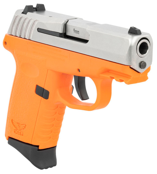 SCCY Industries CPX2TTORG3 CPX-2 Gen3 9mm Luger Caliber with 3.10 in Barrel, 10+1 Capacity, Orange Finish Picatinny Rail Frame, Serrated Stainless Steel Slide, Polymer Grip & No Manual Thumb Safety, Pistol