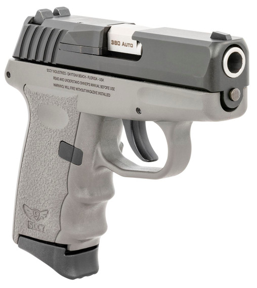 SCCY Industries CPX-3CBSG CPX-3 Sub-Compact Frame 380 ACP 10+1, 3.10 in Stainless Quadlock Barrel, Black Nitride Serrated Stainless Steel Slide, Sniper Gray Polymer Frame w/Finger Grooves, No Safety, Right Hand, Pistol