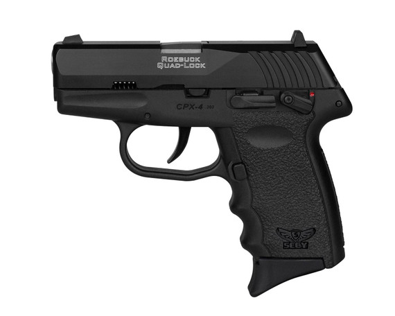 SCCY Industries CPX-4CBBK CPX-4 380 ACP 10+1 2.96 in Black Polymer Serrated Black Nitride SS Slide Finger Grooved Black Polymer Grip, Pistol