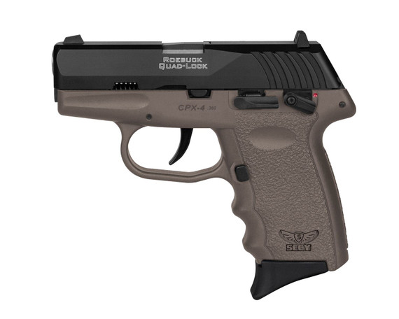 SCCY Industries CPX-4CBDE CPX-4 380 ACP 10+1 2.96 in FDE Polymer Serrated Black Nitride SS Slide Finger Grooved FDE Polymer Grip, Pistol
