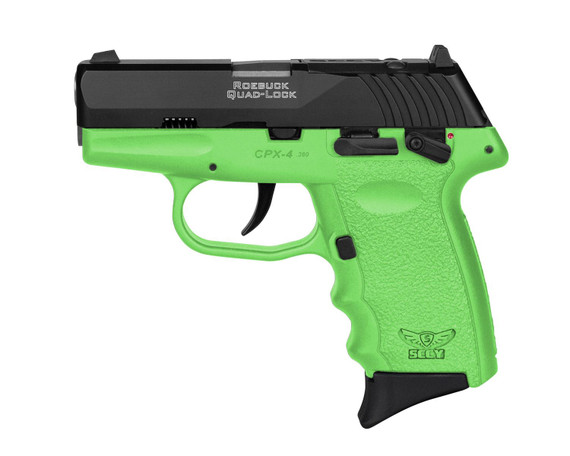 SCCY Industries CPX4CBLGRDRG3 CPX-4 RD 380 ACP 10+1 2.96 in Lime Green Polymer/Serrated Black Nitride Stainless Steel Slide/Finger Grooved Lime Green Polymer Grip, Pistol