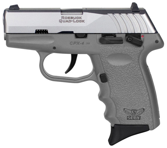 SCCY Industries CPX-4TTSG CPX-4 380 ACP 10+1 2.96 in Sniper Gray Polymer Serrated SS Slide Finger Grooved Sniper Gray Polymer Grip, Pistol