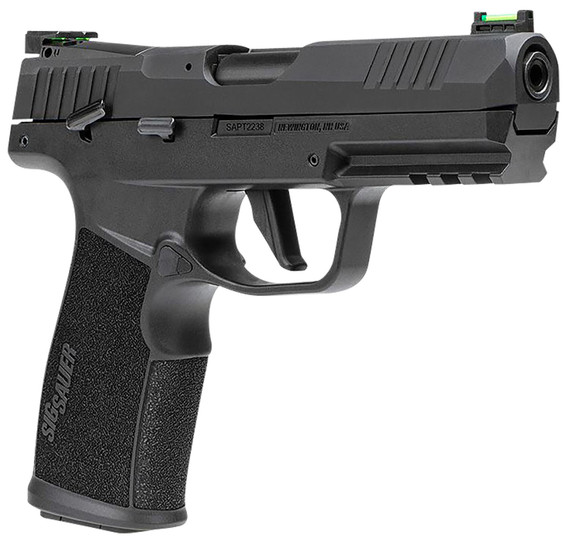 Sig Sauer 322CBAS P322 Compact 22 LR 20+1 4 in Black Steel Threaded Barrel, Black Hard Coat Anodized Optic Ready/Serrated Slide, Black SS/Polymer Frame w/Picatinny Rail & Black Polymer Grips, Pistol