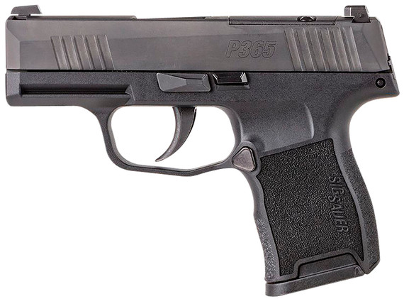 Sig Sauer 365380BSS P365 Micro-Compact 380 ACP 10+1 3.10 in Black Carbon Steel Barrel, Black Nitron Optic Ready/Serrated Slide & Frame w/Sig Rail, Black Polymer Grips, Right Hand, Pistol