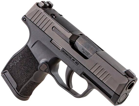 Sig Sauer 365380BSSMS P365 Micro-Compact 380 ACP 10+1 3.10 in Black Carbon Steel Barrel, Black Nitron Optic Ready/Serrated Slide & Frame w/Sig Rail, Black Polymer Grips, Manual Safety, Right Hand, Pistol