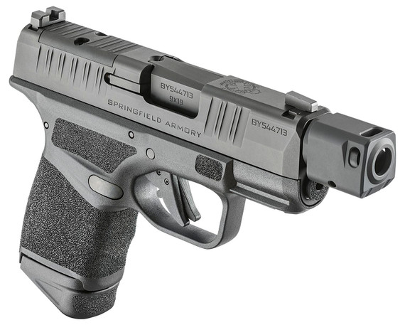 Springfield Armory HC9389BTOSP Hellcat RDP Micro-Compact 9mm Luger 11+1/13+1 3.80 in Black Melonite Steel Threaded w/Compensator Barrel, Black Melonite Optic Ready/Serrated Slide, Black Polymer Frame w/Picatinny Rail, Adaptive Texture Grip, Pistol