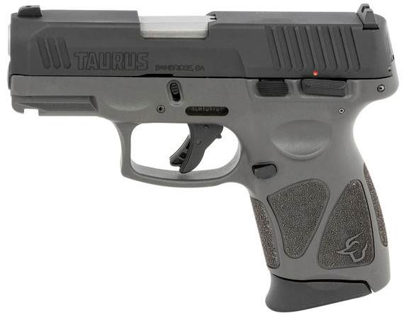 Taurus 1G3C931G G3C Compact Frame 9mm Luger 12+1 3.26 in Matte Stainless Steel Barrel, Matte Black Tenifer Serrated Steel Slide, Gray Polymer Frame w/Picatinny Rail, Gray Polymer Grip, Right Hand, Pistol