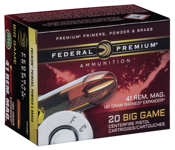 Federal P41XB1 Premium 41 Rem Mag 180 gr Barnes Expander BRX 20 Per Box/ 10 Cs