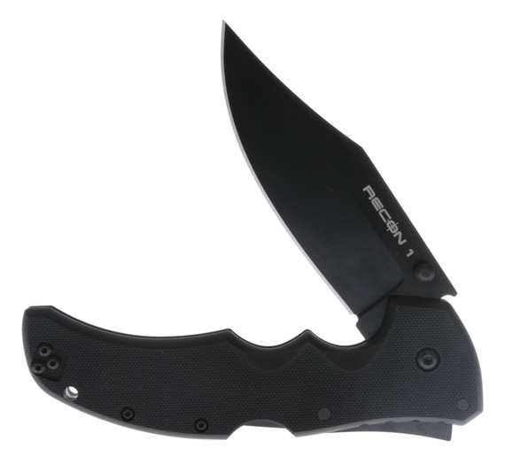 Cold Steel CS27BC Recon 1 4 in Folding Clip Point Plain DLC Coated American S35VN Blade/Black G10 Handle Includes Pocket Clip, Knife