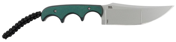 CRKT 2394 Minimalist Katana 3.56 in Fixed Plain Bead Blasted 8Cr13MoV SS Blade/ Green Resin Infused Fiber Handle Includes Lanyard, Knife