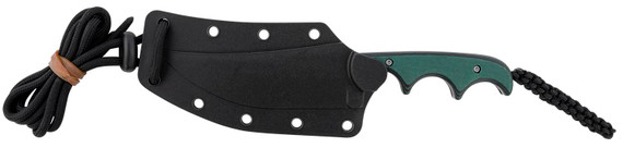 CRKT 2394 Minimalist Katana 3.56 in Fixed Plain Bead Blasted 8Cr13MoV SS Blade/ Green Resin Infused Fiber Handle Includes Lanyard, Knife