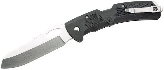 Strike Industries K1BK K1 3.51 in Folding Plain AUS-8A SS Blade Black Textured Polymer Handle Includes Pocket Clip, Knife