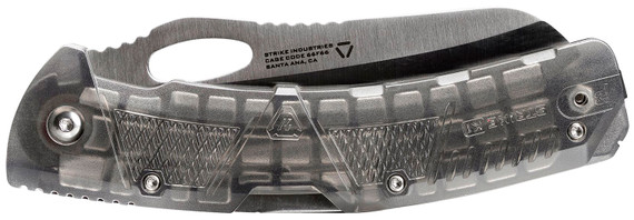 Strike Industries K1TP K1 3.51 in Folding Plain AUS-8A SS Blade Smoke Textured Polymer Handle Includes Pocket Clip, Knife