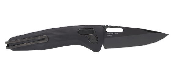 S.O.G SOG12730357 One-Zero XR 3.10 in Folding Plain Black Chrome Cryo CPM S35VN Steel Blade Black Sculpted Aluminum Handle Includes Pocket Clip, Knife