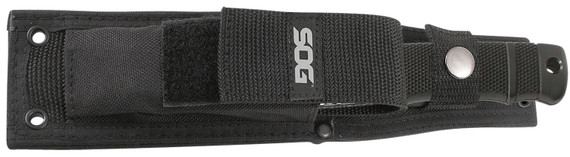 S.O.G SOGE37SNCP Seal Pup Elite 4.85 in Fixed Clip Point Plain Black Hardcased TiCN AUS-8A SS Blade/Black w/Grip Lines GRN Handle Includes Lanyard/Sheath, Knife