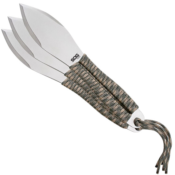 S.O.G SOGFX41NCP Fling 2.80 in Fixed Spear Point Plain Satin 3Cr13MoV SS Blade Green/Tan Paracord 3Cr13MoV SS Handle Includes Sheath
