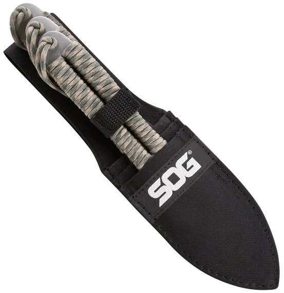 S.O.G SOGFX41NCP Fling 2.80 in Fixed Spear Point Plain Satin 3Cr13MoV SS Blade Green/Tan Paracord 3Cr13MoV SS Handle Includes Sheath