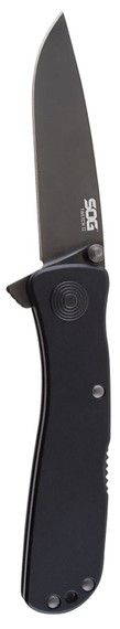 S.O.G SOGTWI12CP Twitch II 2.65 in Folding Plain Black Hardcased TiCN AUS-8A SS Blade Black Anodized Aluminum Handle Includes Pocket Clip, Knife