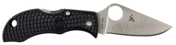 Spyderco MBKP Manbug 1.95 in Folding Plain Stonewashed VG-10 SS Blade, Black FRN Handle, Knife