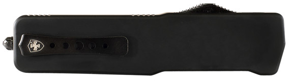 Templar LZBR321 Premium Weighted Large 3.55 in OTF Drop Point Plain Black Oxide Stonewashed Powdered D2 Steel Blade/5.25 in Black Rubber/Aluminum Zinc Alloy Handle, Knife