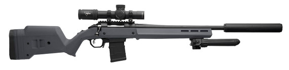 Magpul MAG1207GRY Hunter American Stock Gray Adjustable Synthetic Stock with Aluminum Chassis for Short Action Ruger American Right Hand Includes STANAG Mag Well