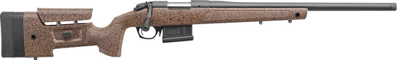 Bergara B14S354C B-14 HMR 22-250 Rem 5+1 24 in Graphite Black Cerakote #6 Contour Threaded Barrel, Graphite Black Cerakote Steel Receiver, Black/Brown Speckled Adj HMR Mini-Chassis Synthetic Stock, Rifle