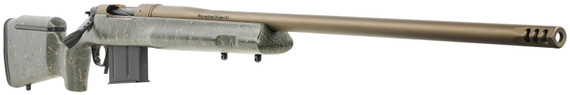 Christensen Arms 8010201400 Mesa Long Range 338 Lapua Mag 3+1 27 in Burnt Bronze Cerakote Burnt Bronze Cerakote Aluminum Receiver, Green w/Black/Tan Webbing Fixed Long Range Stock, Rifle