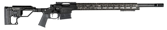 Christensen Arms 8010300202 Modern Precision 6.5 Creedmoor 5+1, 24 in Carbon Fiber Target Profile/Threaded Steel Barrel, Black Nitride Aluminum Receiver, Black Billet Chassis w/Folding Stock, , Rifle