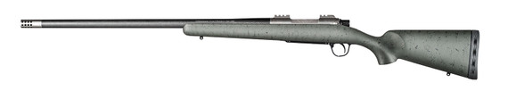 Christensen Arms 8010800202 Summit TI 300 PRC 3+1, 26 in Natural Titanium Steel Threaded Barrel, Natural Titanium Aluminum Receiver, Green w/Black Webbing Fixed Sporter Stock, Rifle