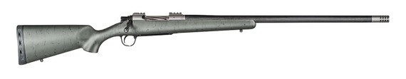 Christensen Arms CA10268215432 Summit TI Frame 300 Win Mag 3+1, 26 in Natural Titanium Steel Threaded Barrel, Natural Titanium Aluminum Receiver Green w/Black Webbing Fixed Sporter Stock, Rifle